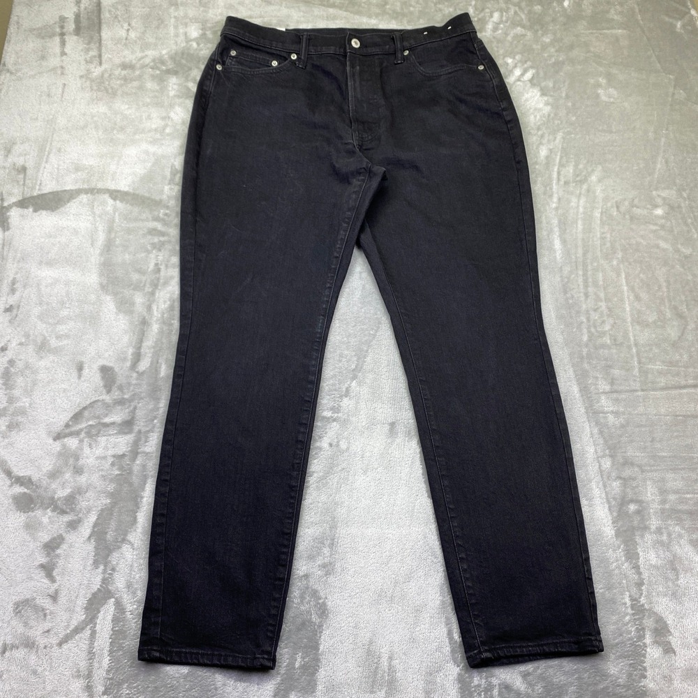Abercrombie Fitch Mens Athletic Slim Dark Wash Jeans Sz 34 Fit 33" Grunge Preppy